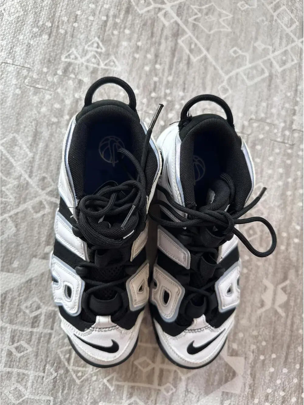 Nike Air More Uptempo Black and White Sneakers